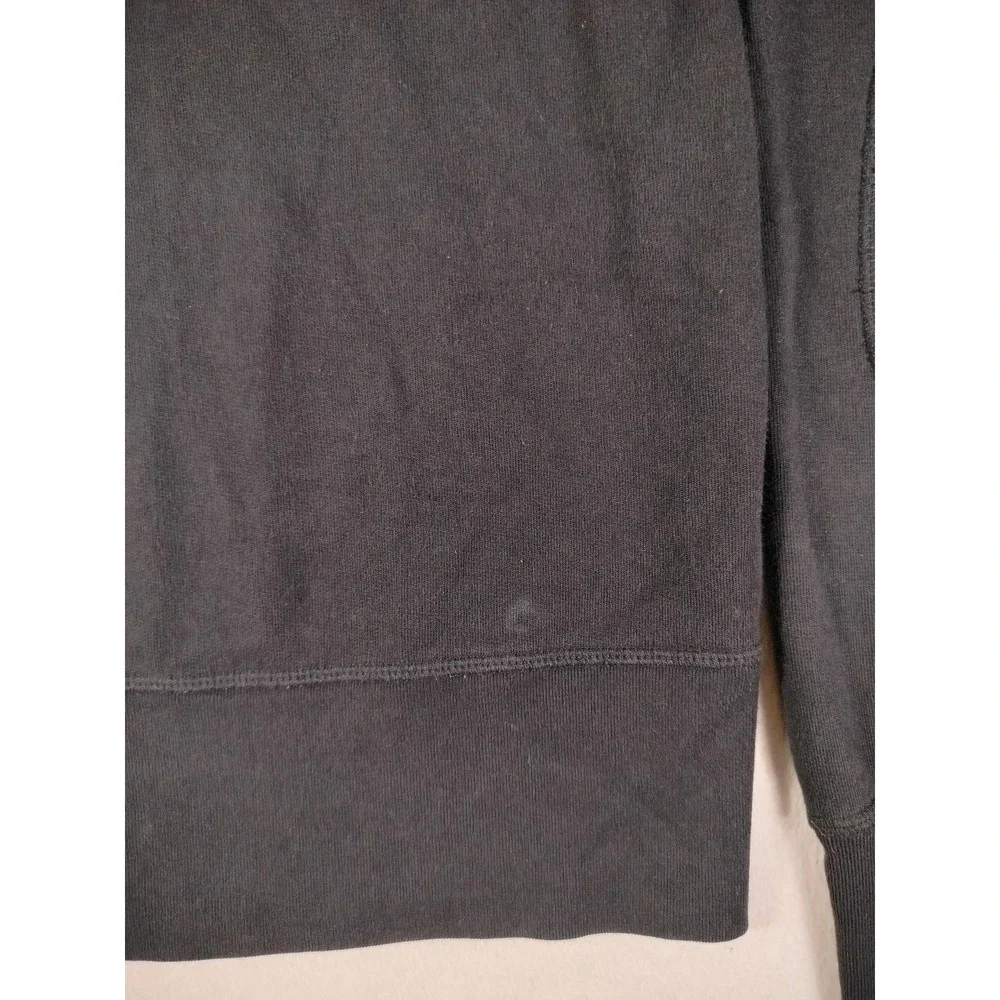 Billy Reid Sweatshirt Mens Large Gray Fleece Mock Neck Pullover Elbow Patch